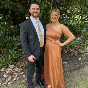 Show me your mumu copper shannon one shoulder dress